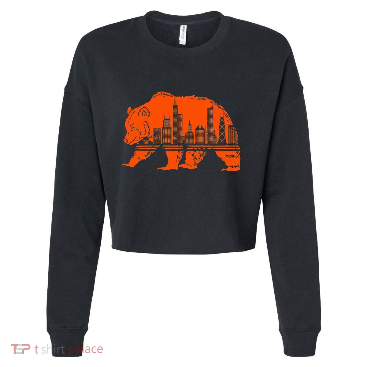 Chicago Downtown City Skyline Illinois Pride Cropped Pullover Crew