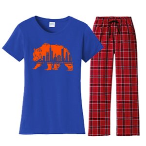 Chicago Downtown City Skyline Illinois Pride Women's Flannel Pajama Set