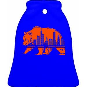 Chicago Downtown City Skyline Illinois Pride Ceramic Bell Ornament