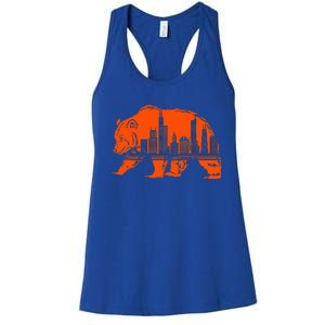 Chicago Downtown City Skyline Illinois Pride Women's Racerback Tank