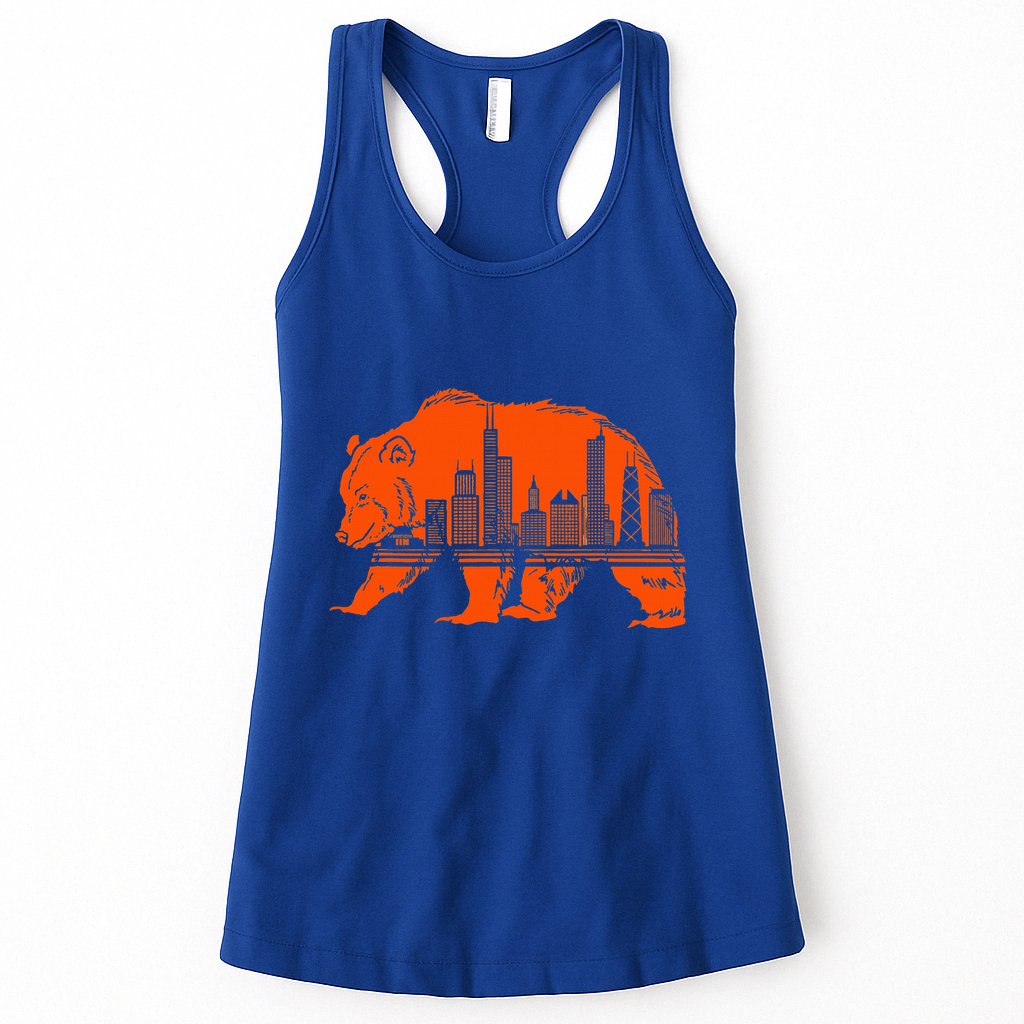 Chicago Downtown City Skyline Illinois Pride Womens Tank Top