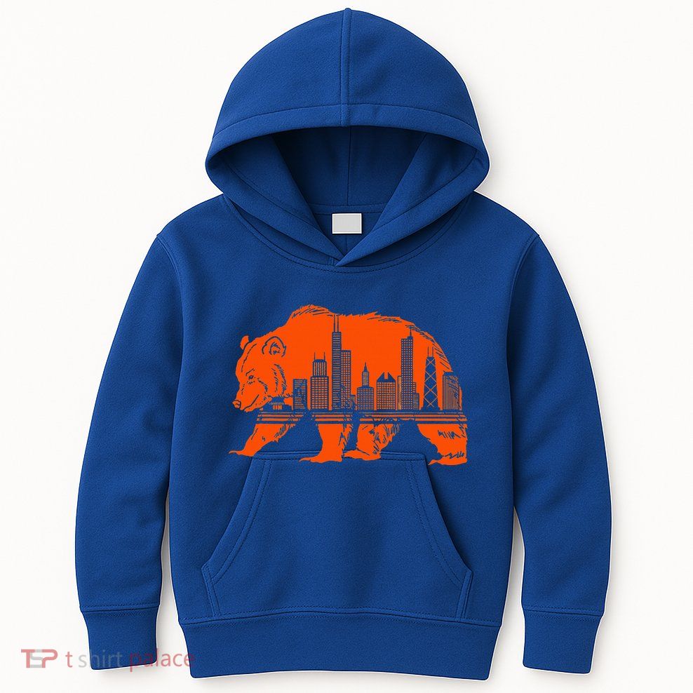 Chicago Downtown City Skyline Illinois Pride Kids Hoodie