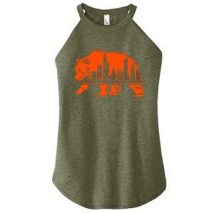 Chicago Downtown City Skyline Illinois Pride Women's Perfect Tri Rocker Tank