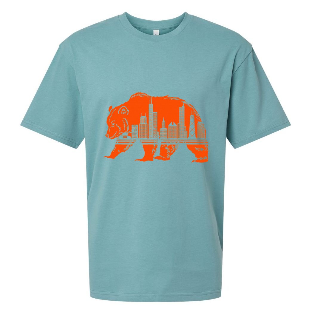 Chicago Downtown City Skyline Illinois Pride Sueded Cloud Jersey T-Shirt