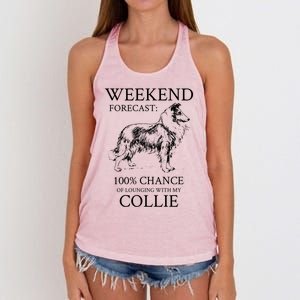 Collie Dog Cool Gift Women's Knotted Racerback Tank