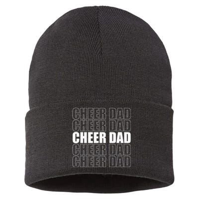 Cheer Dad Cheerleading Cheer Leading Dad Father Day Sustainable Knit Beanie