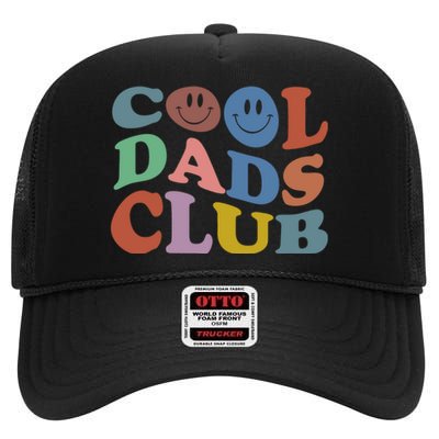 Cool Dads Club Funny Smile Colorful Fathers Day High Crown Mesh Back Trucker Hat