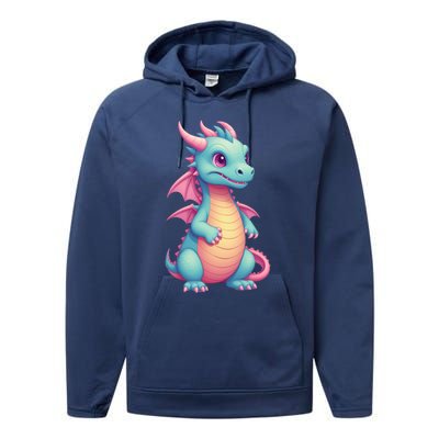 Cute Dragon Performance Fleece Hoodie