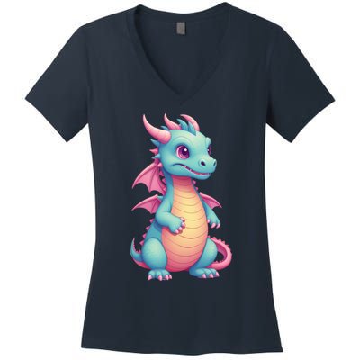 Cute Dragon Women's V-Neck T-Shirt