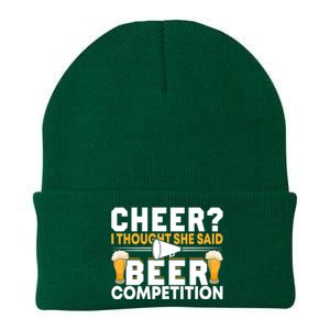 Cheer Dad Cheerleader I Thought She Said Beer Competition Knit Cap Winter Beanie