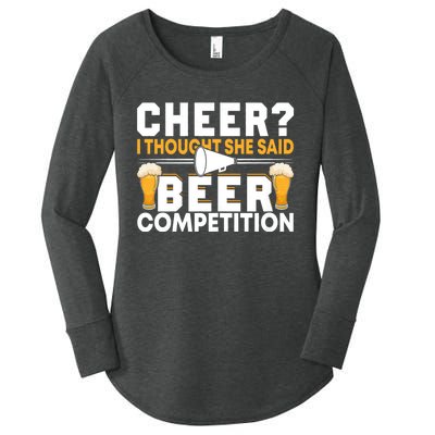 Cheer Dad Cheerleader I Thought She Said Beer Competition Women's Perfect Tri Tunic Long Sleeve Shirt