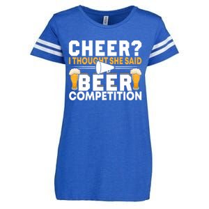 Cheer Dad Cheerleader I Thought She Said Beer Competition Enza Ladies Jersey Football T-Shirt