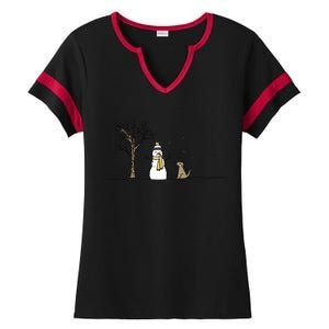 Christmas Dog Christmas Snowman Holiday Dog Ladies Halftime Notch Neck Tee