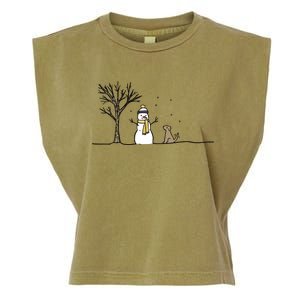 Christmas Dog Christmas Snowman Holiday Dog Garment-Dyed Women's Muscle Tee