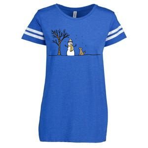 Christmas Dog Christmas Snowman Holiday Dog Enza Ladies Jersey Football T-Shirt