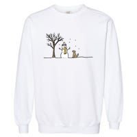 Christmas Dog Christmas Snowman Holiday Dog Garment-Dyed Sweatshirt