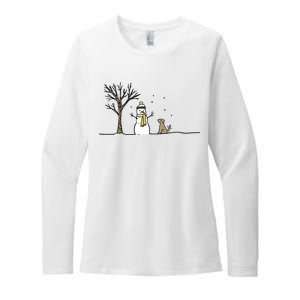 Christmas Dog Christmas Snowman Holiday Dog Womens CVC Long Sleeve Shirt