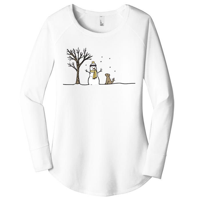 Christmas Dog Christmas Snowman Holiday Dog Women's Perfect Tri Tunic Long Sleeve Shirt