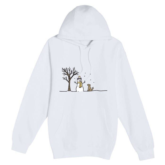 Christmas Dog Christmas Snowman Holiday Dog Premium Pullover Hoodie