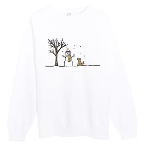 Christmas Dog Christmas Snowman Holiday Dog Premium Crewneck Sweatshirt