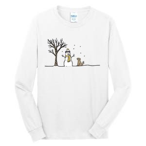 Christmas Dog Christmas Snowman Holiday Dog Tall Long Sleeve T-Shirt