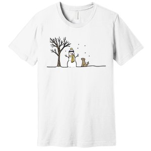 Christmas Dog Christmas Snowman Holiday Dog Premium T-Shirt