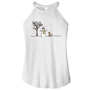 Christmas Dog Christmas Snowman Holiday Dog Women's Perfect Tri Rocker Tank