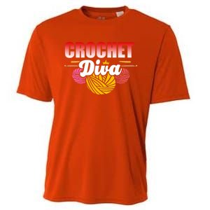 Crochet Diva Crocheter And Crocheting Lover Funny Gift Cooling Performance Crew T-Shirt