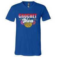 Crochet Diva Crocheter And Crocheting Lover Funny Gift V-Neck T-Shirt