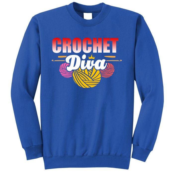 Crochet Diva Crocheter And Crocheting Lover Funny Gift Tall Sweatshirt