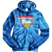 Crochet Diva Crocheter And Crocheting Lover Funny Gift Tie Dye Hoodie