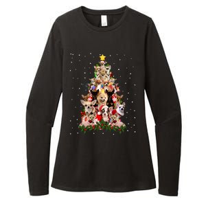 Chihuahua Dog Christmas Tree Lights Funny Xmas Dog Lover Gift Womens CVC Long Sleeve Shirt