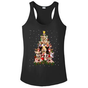 Chihuahua Dog Christmas Tree Lights Funny Xmas Dog Lover Gift Ladies PosiCharge Competitor Racerback Tank