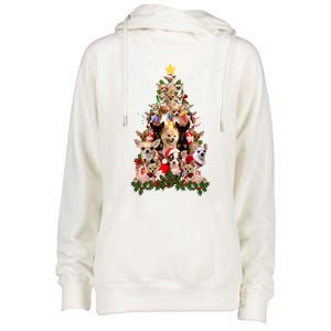 Chihuahua Dog Christmas Tree Lights Funny Xmas Dog Lover Gift Womens Funnel Neck Pullover Hood