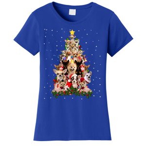 Chihuahua Dog Christmas Tree Lights Funny Xmas Dog Lover Gift Women's T-Shirt