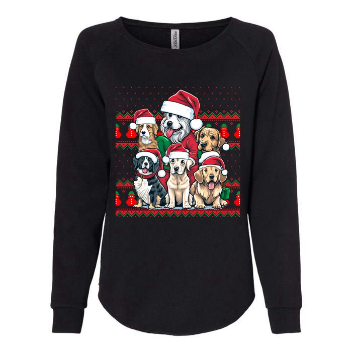 Cute Dog Christmas Ugly Sweater Family Matching Pajamas Dog Womens California Wash Sweatshirt