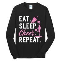 Cheerleading Dance Cheerleader Girl Eat Sleep Cheer Repeat Tall Long Sleeve T-Shirt