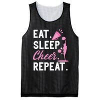 Cheerleading Dance Cheerleader Girl Eat Sleep Cheer Repeat Mesh Reversible Basketball Jersey Tank