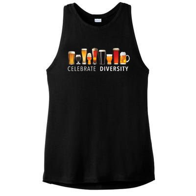 Celebrate Diversity Craft Beer Drinking Ladies PosiCharge Tri-Blend Wicking Tank