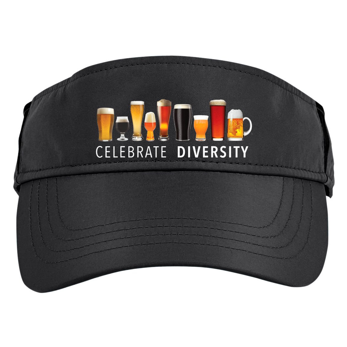 Celebrate Diversity Craft Beer Drinking Adult Drive Performance Visor