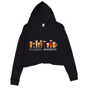 Celebrate Diversity Craft Beer Drinking Crop Fleece Hoodie