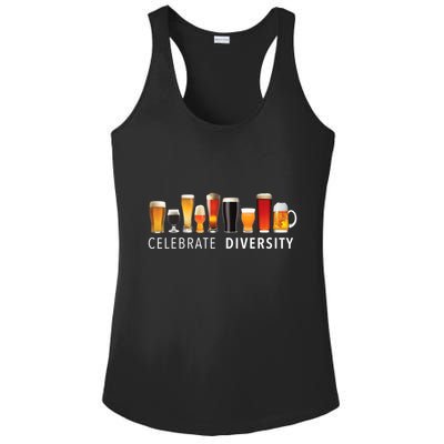 Celebrate Diversity Craft Beer Drinking Ladies PosiCharge Competitor Racerback Tank