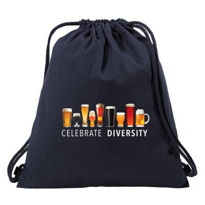 Celebrate Diversity Craft Beer Drinking Drawstring Bag