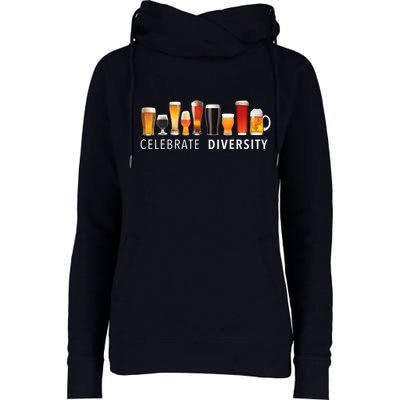 Celebrate Diversity Craft Beer Drinking Womens Funnel Neck Pullover Hood