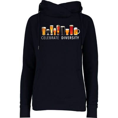 Celebrate Diversity Craft Beer Drinking Womens Funnel Neck Pullover Hood