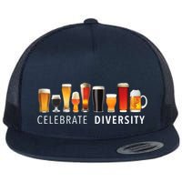 Celebrate Diversity Craft Beer Drinking Flat Bill Trucker Hat