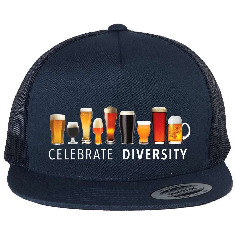 Celebrate Diversity Craft Beer Drinking Flat Bill Trucker Hat