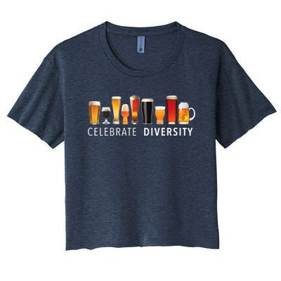 Celebrate Diversity Craft Beer Drinking Women's Crop Top Tee