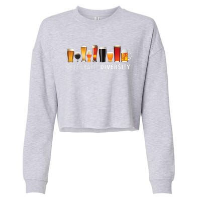 Celebrate Diversity Craft Beer Drinking Cropped Pullover Crew