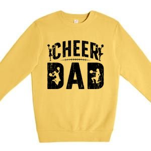 Cheer Dad Cheerleading Dad Of A Cheerleader Father Cool Gift Premium Crewneck Sweatshirt